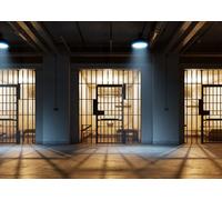 CORFOTO 2.1x1.5m Toile de Fond de Prison, Couloir de Cellule de Prison, décorations de fête sur Le thème du Crime et du Meurtre, Toile de Fond de fête de la Police et des Gangsters