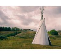 CORFOTO 2.7x1.8m Fond Photo tipi des prairies - Tipi Traditionnel amérindien - Paysage des prairies de l'Alberta - Accessoires de décoration pour photographes, Maison et Bureau