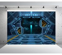 CORFOTO 3x2.5m Arrière-Plan intérieur de Vaisseau Spatial Toile de Fond de Photographie de Science-Fiction futuriste Vue de la fenêtre Toile de Fond de Vaisseau Spatial