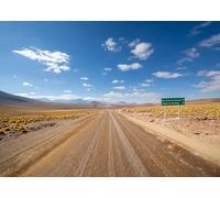 CORFOTO 3x2.5m Décor Photographique de Lever de Soleil Le Long de l'autoroute B245 dans Le Nord du Chili, avec Ciel Bleu, désert, Montagnes et paysages naturels, idéal pour la décoration de fêtes