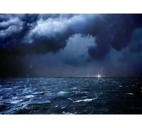 CORFOTO 3x2m Arrière-Plan de la mer orageuse, Nuages Sombres, Vagues, océan pluvieux, arrière-Plan de Photographie, lumières de Phare, Toile de Fond orageuse, décorations de fête, séance Photo