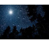 CORFOTO 3x2m Toile de Fond de Noël Étoiles Ciel étoilé Photographie Fond Crèche Étoile de Bethléem Étoiles Saintes Noël Religieux Chrétien Église Décor Photo Accessoires