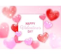 CORFOTO 4.5x2.5m Fond Rose Pastel à Motifs de cœurs Multicolores pour la Saint-Valentin, idéal pour Les Photos de Couples romantiques, la décoration des réseaux Sociaux et Les photomatons