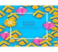 CORFOTO 5.2x3m Décor de cerf-Volant pour la fête Indienne de Makar Sankranti - Décorations colorées pour la fête du Soleil - Kit Photo sur Le thème du cerf-Volant