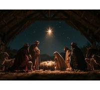 CORFOTO 5x3FT (1.5x1m) Rois Mages Devant Jésus Fond Photographique