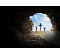 CORFOTO 5x4FT Tombeau Ouvert Drap Blanc Fond Photo | fond en tissu représentant tombeau ouvert drap blanc pour église Pâques culte et portraits de foi personnalisable