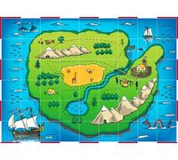 CORFOTO 6x3m Décor de Chasse au trésor sur Une île,Carte de Pirate,pour des fêtes d'enfants,des événements familiaux,des Anniversaires sur Le thème des Pirates et des explorations en Plein air