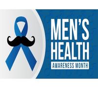 CORFOTO 6x3m Tissu Mois de Sensibilisation à la santé Masculine Ruban Bleu Moustache Noire Symbole Masculin Bleu foncé arrière-Plan Photo Campagne santé pour séance fête thème Bien-être