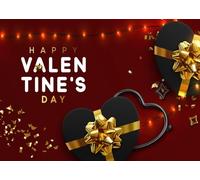 CORFOTO 6x3m Toile de Fond Rouge et Or avec cœur pour la Saint-Valentin, en Tissu résistant, idéale pour des Photos romantiques, des Portraits de Couple et Une séance Photo en Studio