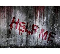 CORFOTO 7x5ft Save Me Message Sanglant Photo Fond Halloween Horreur Crime Thème Photographie Fond Halloween Maison Hantée Fond Thriller Décoration De Fête