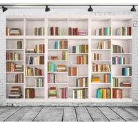 CORFOTO 7x5ft Toile de Fond pour bibliothèque en Tissu, thème de Photographie, Livres Magiques Anciens, pour Professeur d'université, Enfants, Cours en Ligne, Salle de Classe, Bureau, réunion