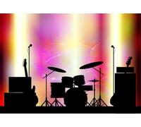 CORFOTO 8x8FT (2.5x2.5m) Silhouette De Groupe Rock Fond Photographique