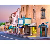 CORFOTO Tissu 1.8x1.2m Rue Santa Fe Fond Architecture Adobe du Sud-Ouest Arrière-Plan Photographique pour Décorations de Fête sur Thème Sud-Ouest Accessoires de Séance Photo Historique