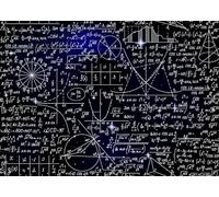 CORFOTO Tissu 2.1x1.5m Fond Galaxie Mathématique Formules Algèbre Géométrie Ciel Étoilé Thème Éducation Arrière-Plan Photographique pour Fête Apprentissage Scolaire Accessoires Photo