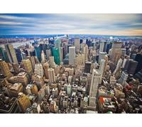 CORFOTO Tissu 2.5x1.8m Fond Skyline New York Vue Aérienne Manhattan Gratte-Ciel Arrière-Plan Photographique pour Fête Voyage Urbain Accessoires Photo