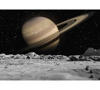 CORFOTO Tissu 3.5x2.5m Anneaux de Saturne Fond Terrain Extraterrestre Arrière-Plan Photographique pour Décorations de Fête Thème Espace Accessoires de Séance Photo de Science-Fiction