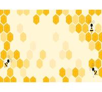 CORFOTO Tissu 6x3m Fond Rayons de Miel Abeille Mots Hexagone Jaune Abeille Mignonne Texture Rayons de Miel Arrière-Plan Photographique pour Anniversaire Enfant Fête Jardin Accessoires Photo