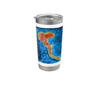 Corfou Grèce Art insulaire moderne Peinture méditerranéenne Gobelet isotherme en acier inoxydable double paroi