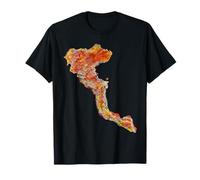Corfou Grèce Île Silhouette Art Abstrait Méditerranée T-Shirt