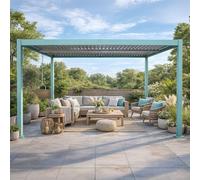 Corfu pergola bioclimatique 4x3m structure aluminium lames orientables verte