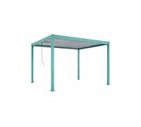 CORFU Pergola bioclimatique 4x3m verte - Structure aluminium lames orientables