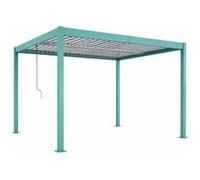 CORFU Pergola bioclimatique 4x3m verte - Structure aluminium lames orientables Vert