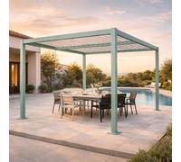 Corfu pergola bioclimatique structure aluminium vert lames orientables 3x3m