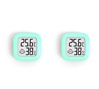 Corghd Lot de 2 mini thermomètres, hygromètres, hygromètre, jauge d'humidité de la pièce, écran LCD, capteur de température, jauge, vert