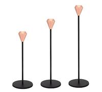 Corghd Lot de 3 bougeoirs en forme de diamant pour bougies coniques pour mariage, salle à manger, bâtons longs