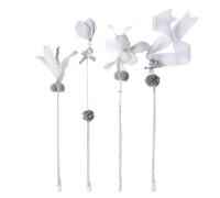 Corghd Lot de 4 pour chat - Bâton de taquinerie pour chat - mord - Clochette - Jouet pour chat