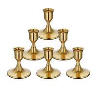 Corghd Lot de 6 bougeoirs en laiton doré vintage pour salle à manger, centre de table ou cheminée