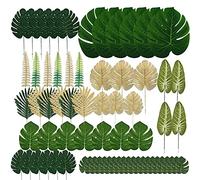 Corghd Lot de 60 feuilles de palmier tropicales artificielles hawaïennes sur le thème de la jungle, décoration de mariage, décoration de table