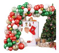 Corghd Lot de 87 guirlandes de ballons de Noël rouges et verts sur le thème festif - Fond décoratif de Noël