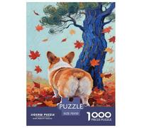 Corgi 1000 Pièces Puzzle pour Adultes Jeux De Défi Familial Puzzle Anti-Stress Entraîner La Mémoire du Cerveau pour Toute La Famille, Cadeaux pour Femmes, Cadeaux pour Hommes 70x50cm/1000pcs