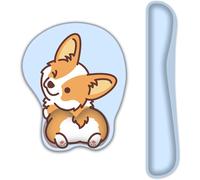 Corgi 3D Mouse Pad with Gel Cushion Ergonomic Mouse Pad Blue
