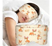 Corgi avec des os et des mots, Masque de sommeil pour la maison, les voyages et le travail posté, couvrant entièrement les yeux et bloquant la lumière