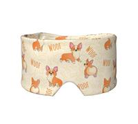 Corgi avec des os et des mots,Masque pour les yeux bloquant la lumière Cache-yeux et cache-oreilles pour le sommeil