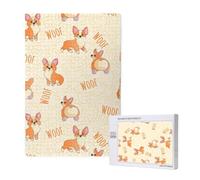 Corgi avec os et Mots, Jeu de Puzzle de 1000 pièces pour Adultes, Puzzle Stimulant
