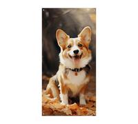 Corgi Bannière de porte de bienvenue printemps été couverture de porte drapeau à suspendre pour porte d'entrée Décorations de fête saisonnières pour intérieur ou extérieur Jardin