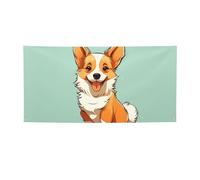 Corgi Bannière imprimée chien mignon pour intérieur et extérieur - Bannières et panneaux de fête personnalisés - Toile de fond pour photo - Toile de fond pour entreprise, remise de diplôme, mariage