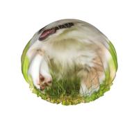 Corgi Bonnet de douche pour femme avec bande élastique lavable Motif chiot