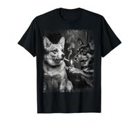 Corgi Briquet Chien fumant drôle Art canin T-Shirt