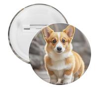 Corgi - Broche ronde en fer blanc personnalisable - Convient pour les enseignants, les infirmières, les médecins, le personnel, les cadeaux de fête, 12 Pieces, Plastique, Plastiques
