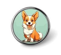 Corgi Broche ronde en forme de chien mignon pour chapeaux, vestes, accessoires de bijoux pour fête de mariage