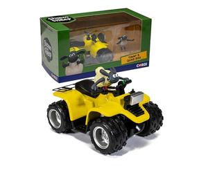 Corgi CC81001 Shaun le mouton - Modèle de quad moulé sous pression Shaun - Modèles de personnages de collection avec Quadbike, modèles de véhicules moulés sous pression pour enfants et collectionneurs