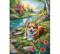 Corgi Chien in Flowers 1000 Pièces Puzzle Collectionneur en Carton Haute Qualité Animaux et Plantes Haute Difficulté Décoration Murale Oeuvre d'art Cadeau Noël Premium 1000 PCS