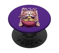 Corgi Chien Mangeant Ramen Nouilles Japonais Kawaii Mignon Drôle PopSockets PopGrip Adhésif