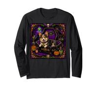 Corgi Chien Zombie Vampire Mort-Vivant Cercueil Effrayant hanté Horreur Manche Longue