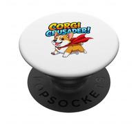 Corgi Crusader Courageux héroïque drôle de Chien Humour Art PopSockets PopGrip Adhésif