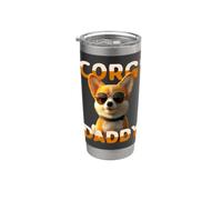 Corgi Daddy Corgi Papa Chiens Fête des Pères Welsh Corgi Gobelet isotherme en acier inoxydable double paroi